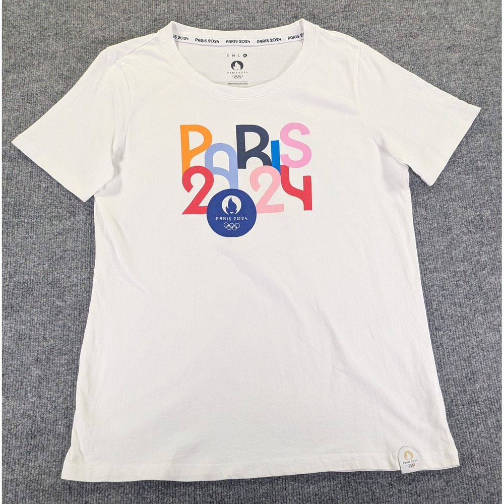 Paris 2024 Olympic Games Graphic T-Shirt White XL Official Merchandise